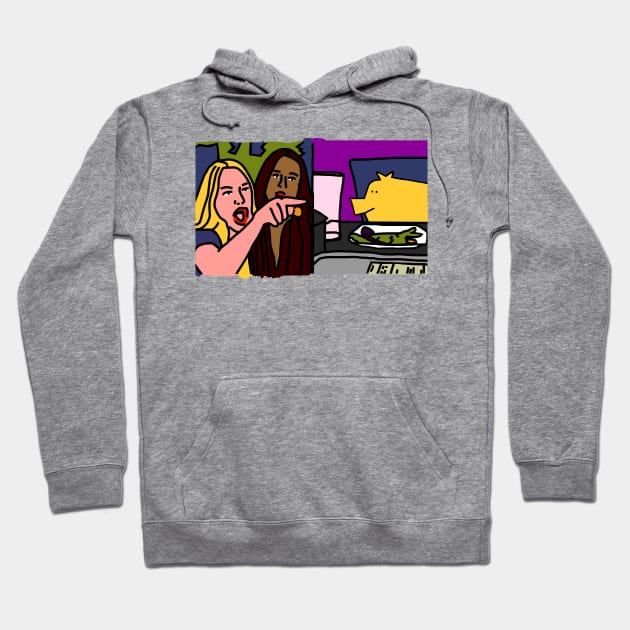 Woman Yelling at Cat Memes with Cute Pig Hoodie by ellenhenryart